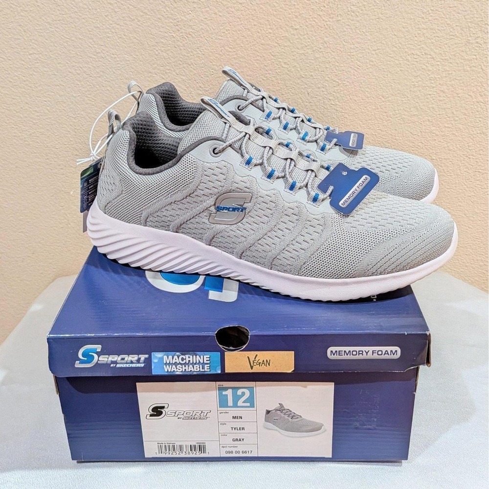 New Skechers S Sport Men's Tyler Slip On Memory Foam Sneakers Shoes Gray Size 12